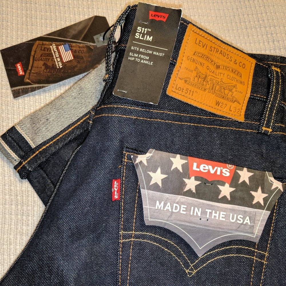 Levi's 511, rigid selvedge, Made in USA